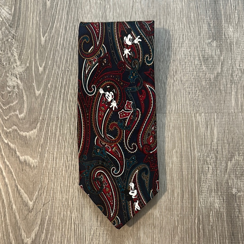 The Disney Store Men’s Mickey Mouse Paisley Patterned Fun Elegant Silk Tie‎